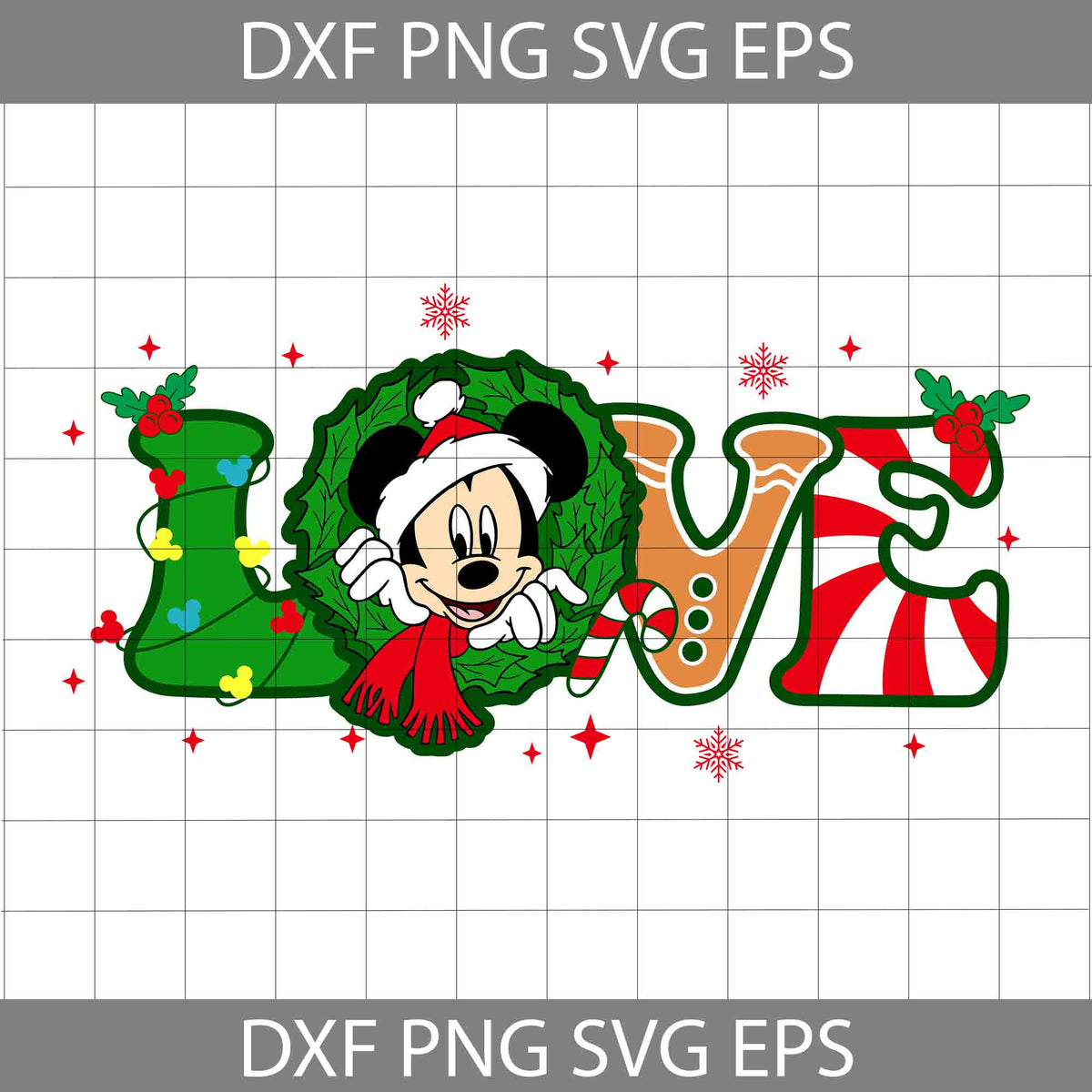 Mickey Christmas Svg, Merry Christmas Svg, Cartoon Svg, Cricut File