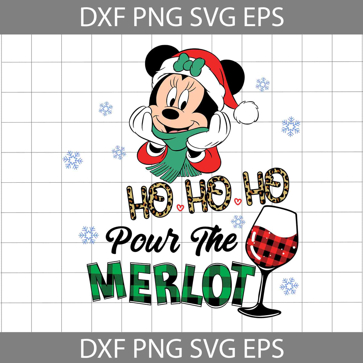 Ho Ho Ho Pour The Merlot Christmas Svg, Minnie Christmas Svg, Merry