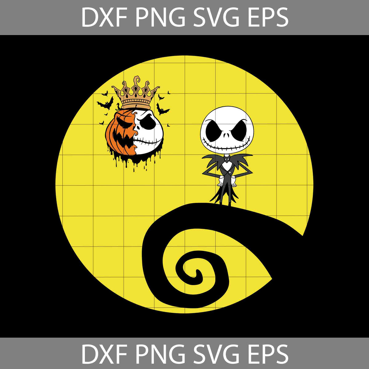 Jack Skellington Svg, Happy Halloween Svg, Spooky Season Svg, Trick Or