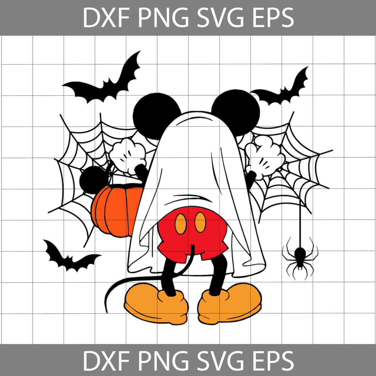 Mickey Ghost Halloween Svg, Spooky Season Svg, Trick Or Treat Svg