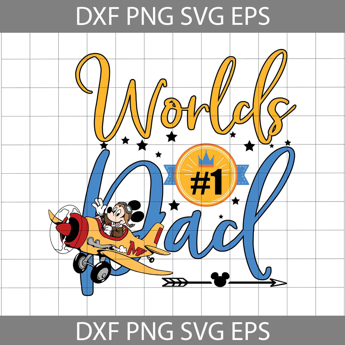 Worlds Dad Svg, Mickey Mouse Svg, Cartoon Svg, Father's Day Svg, Cricut 