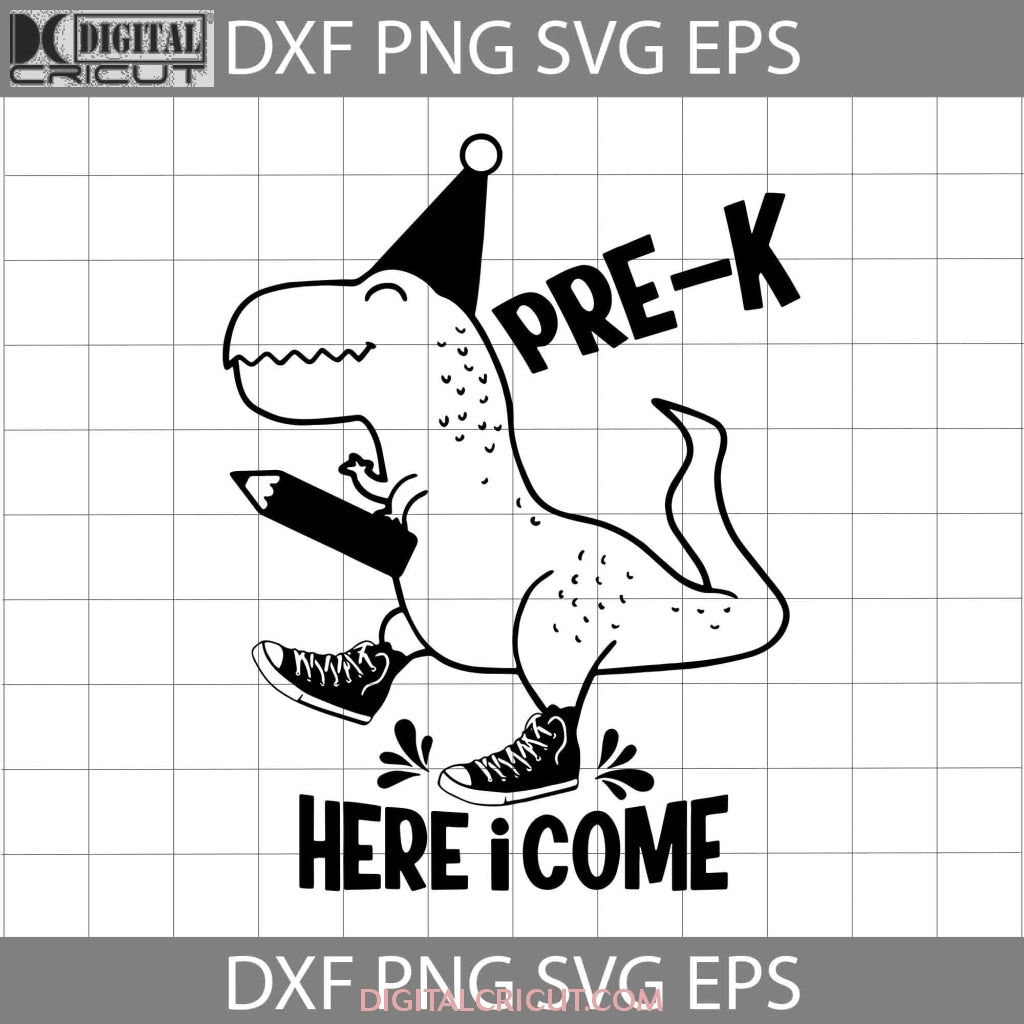 Pre-k Here I Come Dinosaur Svg, Dinosaur Svg, Back To School Svg ...