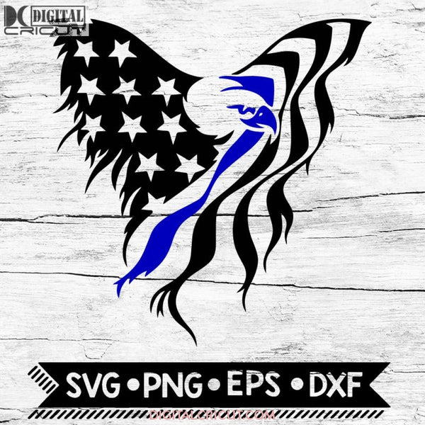 American eagle, flag thin blue line svg, Police svg, Cricut File, Svg