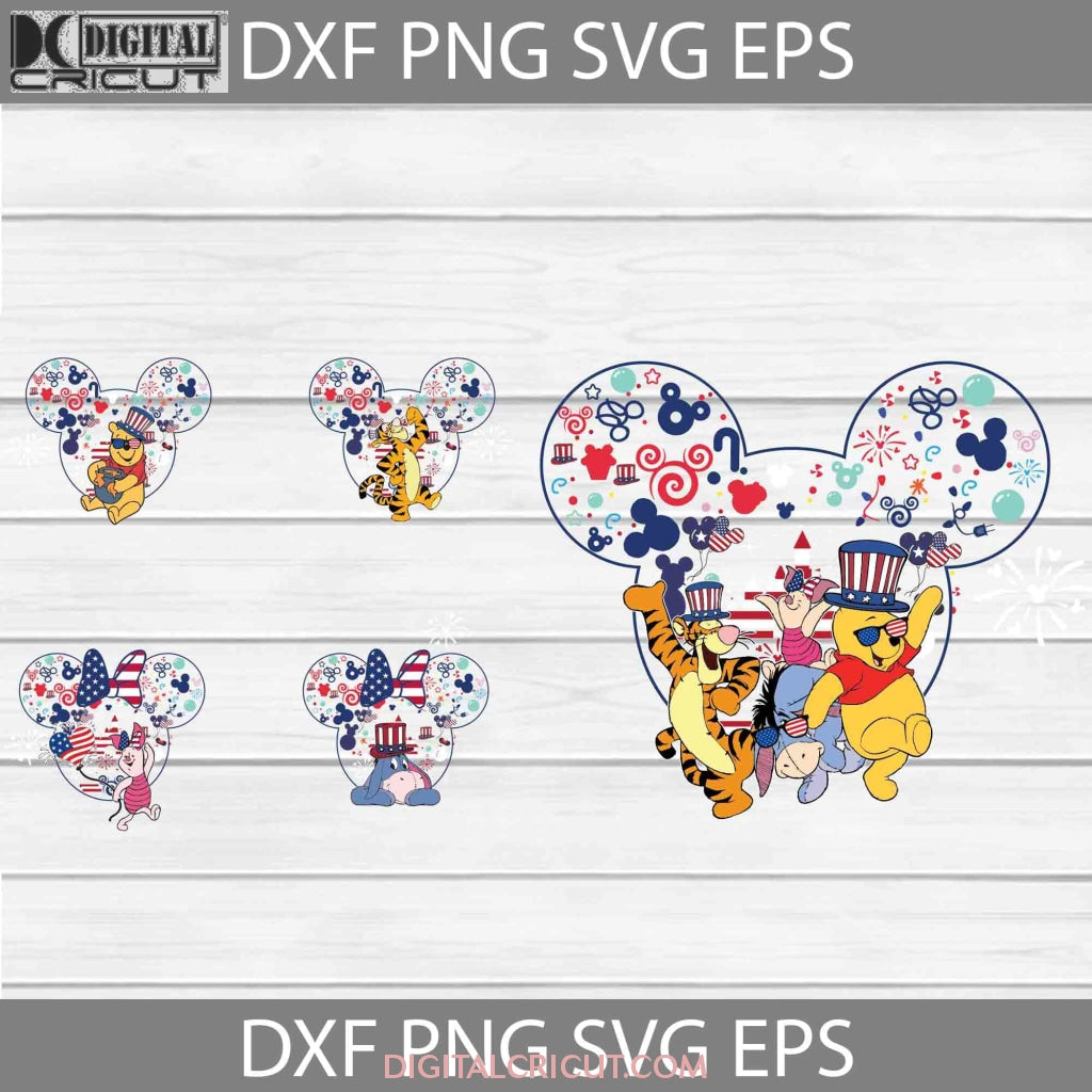 Patriotic Mickey Mouse America Flag SVG PNG EPS DXF