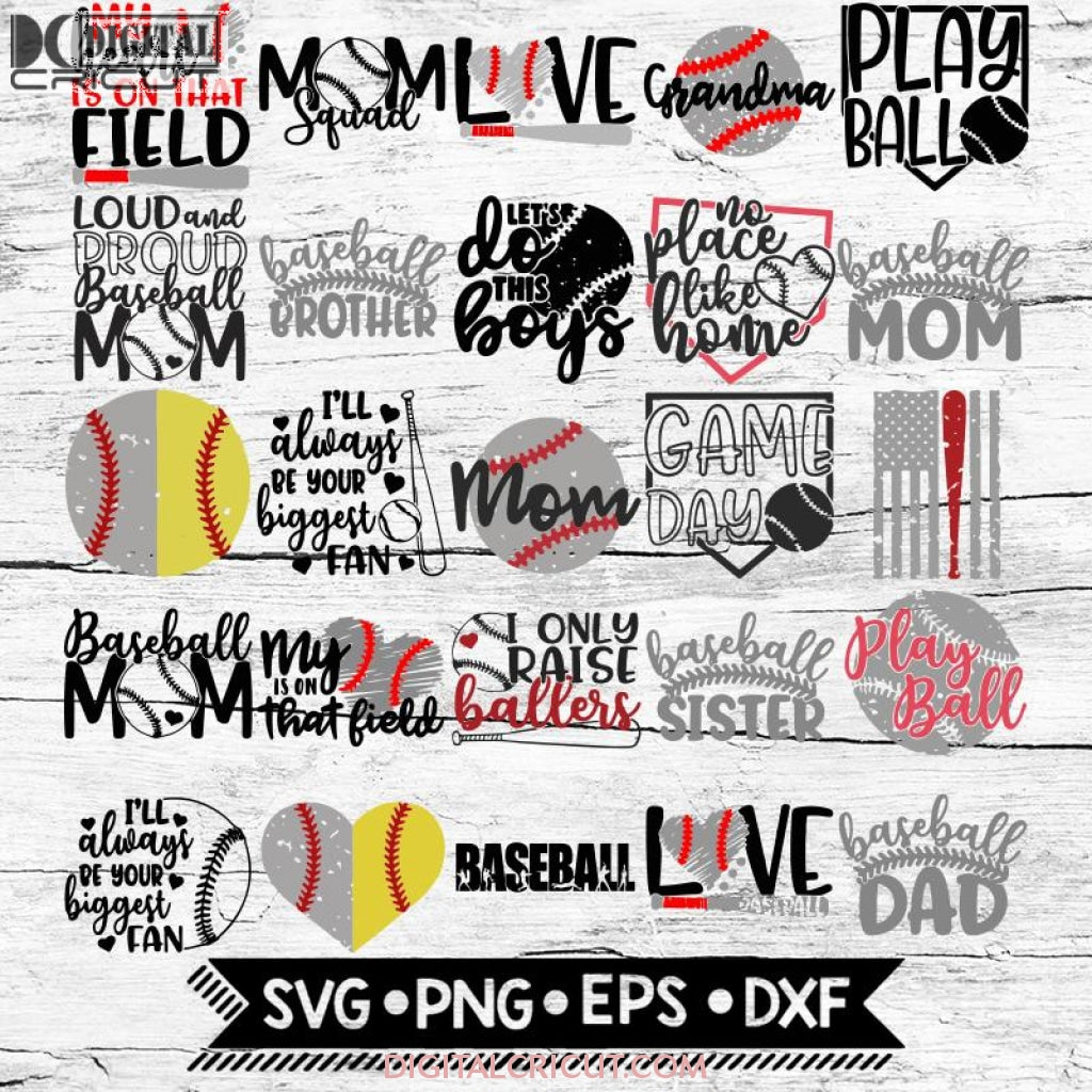 Baseball SVG Bundle, Baseball Mom SVG, Baseball Fan SVG, Baseball