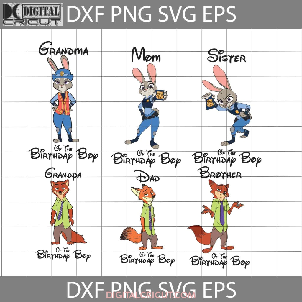 Bundle Family Birthday Boy Svg, Zootopia Svg, Juddy Hopps Svg, Nick Wi –  Digitalcricut