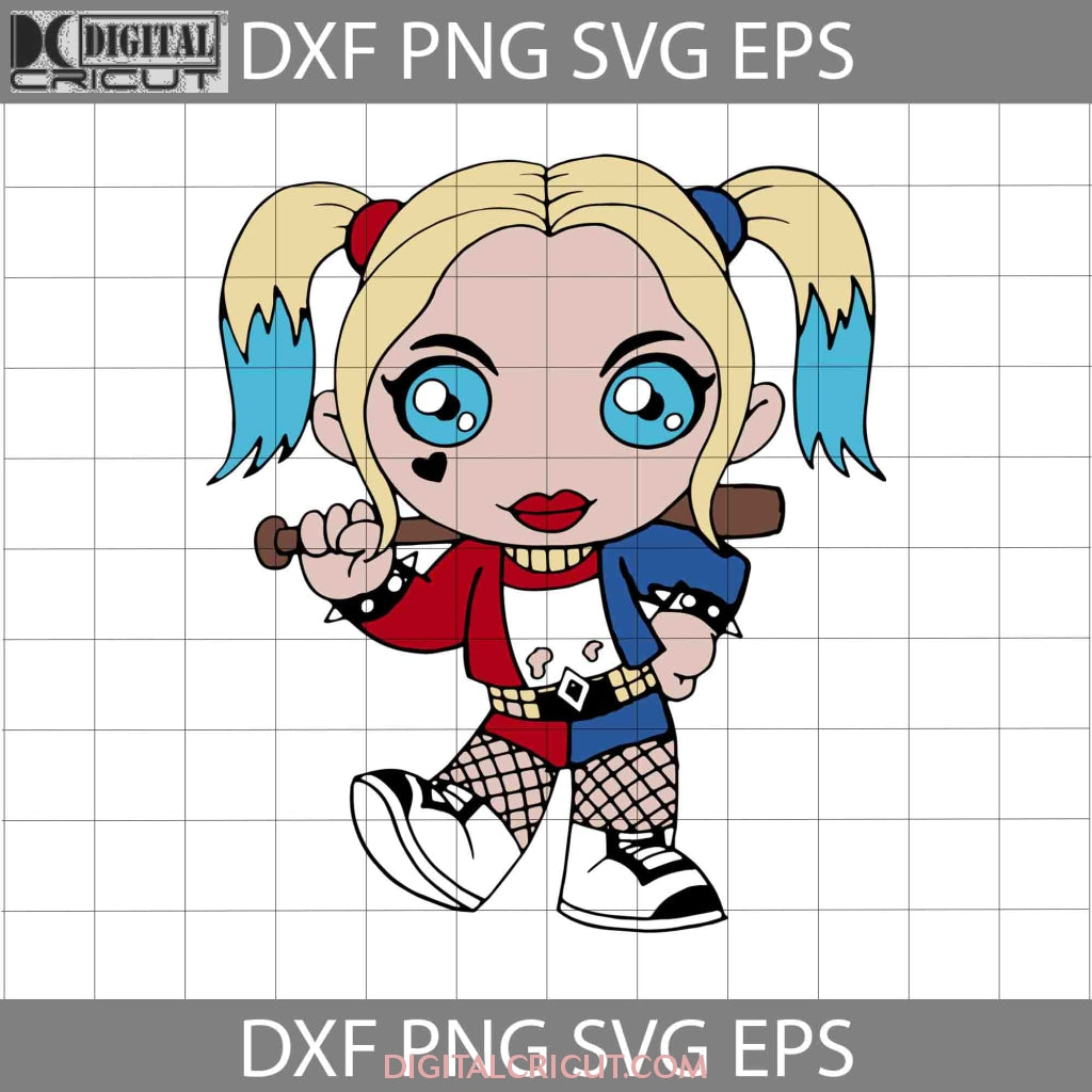 Chibi Harley Quin Svg, Cute Girl Svg, Halloween Svg, Halloween Gift Sv –  Digitalcricut