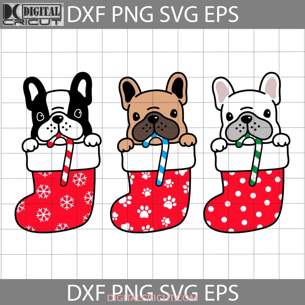 Dog French Bulldog In Christmas Sock SVG, French Bulldog In Christmas