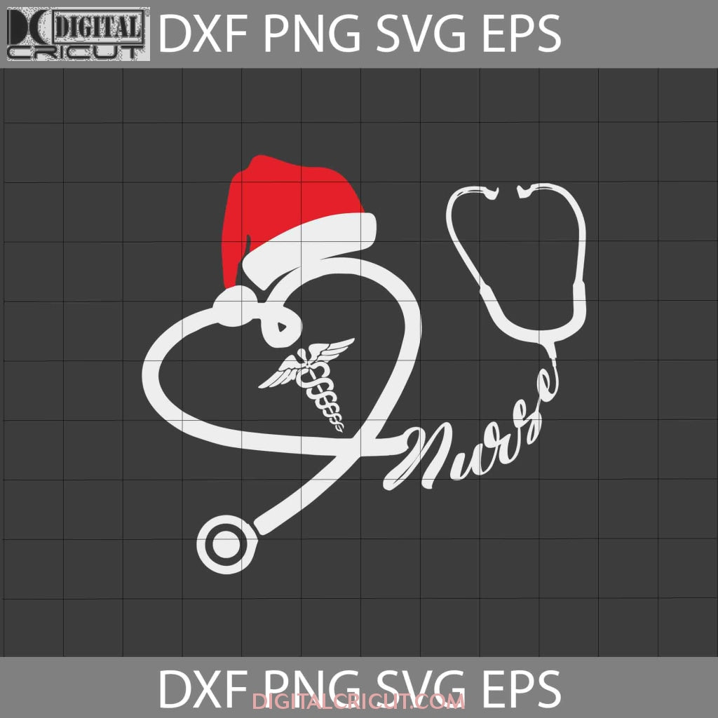 Nurse Santa Heart Christmas Svg Nurse Christmas Svg Christmas Svg Cricut File Clipart Svg