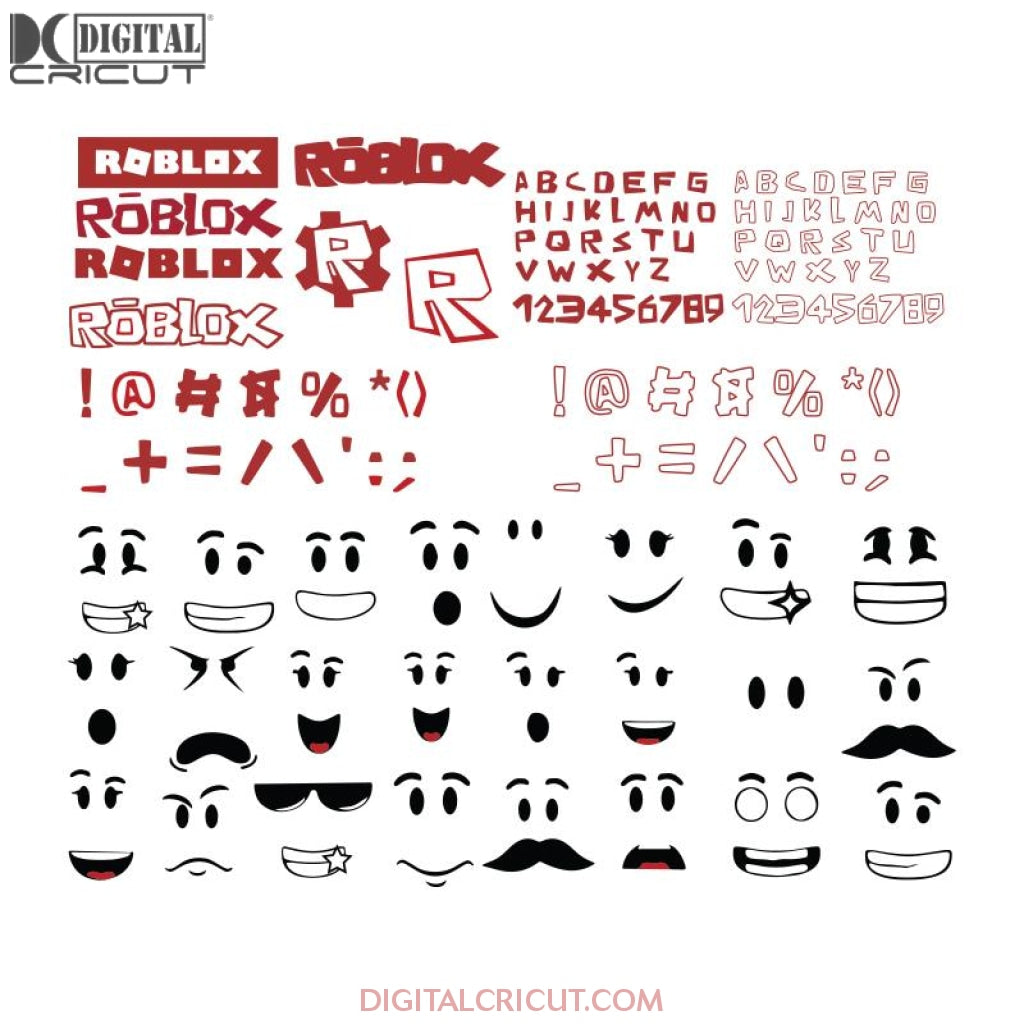 Roblox Letters number symbol character logo SVG digital file Alphabet  Cricut PNG