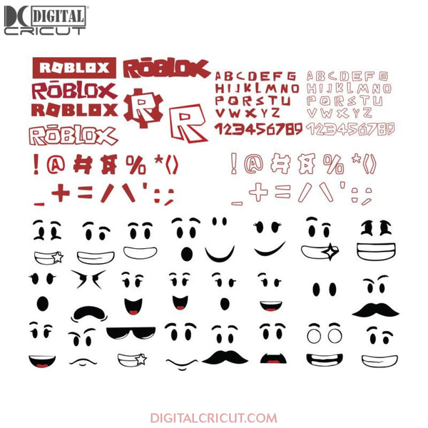 Roblox Alphabet Svg, Cricut File, Gamer Svg, Roblox Svg, Roblox Face Svg