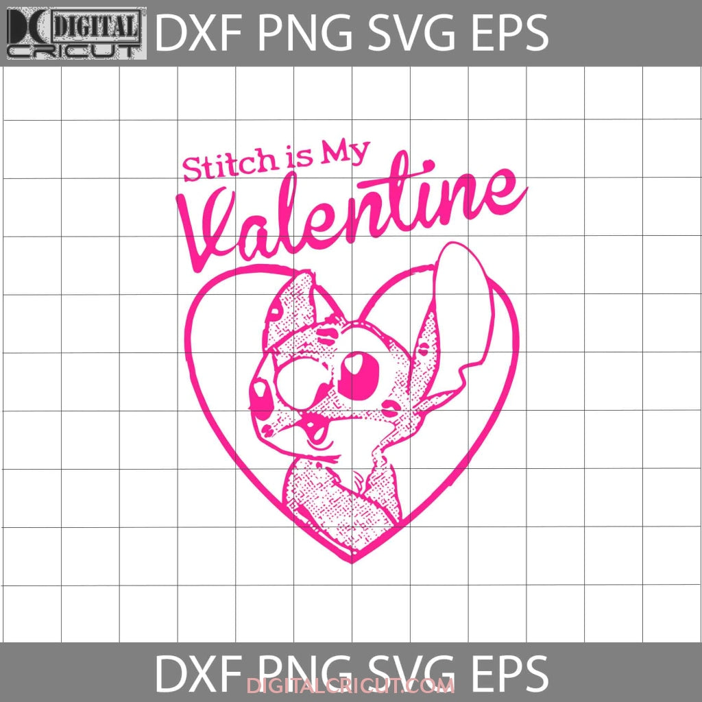 Stitch Is My Valentine Svg Lilo And Svg Cartoon Valentines Day Gift Cricut  File Clipart Png Eps Dxf