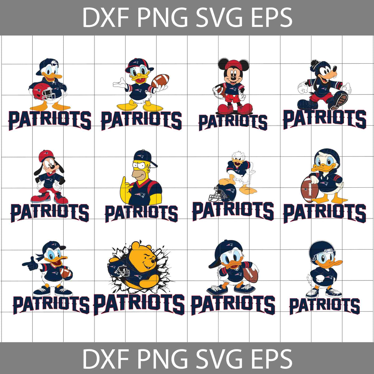 Bundle, New England Patriots Svg, Goofy Svg, Mickey Mouse Svg, Minnie ...