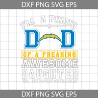 Im A Proud Dad Svg, Father's Day Svg, Football Svg, Cartoon Svg, Cricut File, Clipart, Svg, Png, Eps, Dxf