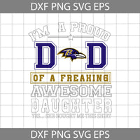 Im A Proud Dad Svg, Father's Day Svg, Football Svg, Cartoon Svg, Cricut File, Clipart, Svg, Png, Eps, Dxf