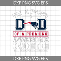 Im A Proud Dad Svg, Father's Day Svg, Football Svg, Cartoon Svg, Cricut File, Clipart, Svg, Png, Eps, Dxf