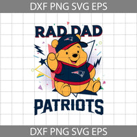 Bear Rad Dad Svg, Father's Day Svg, Football Svg, Cartoon Svg, Cricut File, Clipart, Svg, Png, Eps, Dx