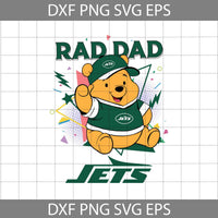 Bear Rad Dad Svg, Father's Day Svg, Football Svg, Cartoon Svg, Cricut File, Clipart, Svg, Png, Eps, Dxf