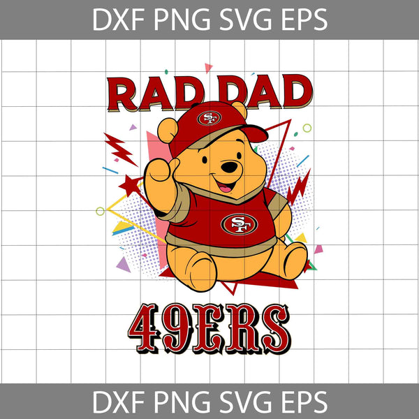 Bear Rad Dad Svg, Father's Day Svg, Football Svg, Cartoon Svg, Cricut File, Clipart, Svg, Png, Eps, Dxf