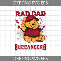 Bear Rad Dad Svg, Father's Day Svg, Football Svg, Cartoon Svg, Cricut File, Clipart, Svg, Png, Eps, Dxf