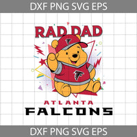 Bear Rad Dad Svg, Father's Day Svg, Football Svg, Cartoon Svg, Cricut File, Clipart, Svg, Png, Eps, Dxf