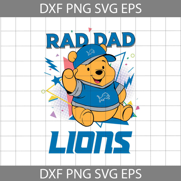 Bear Rad Dad Svg, Father's Day Svg, Football Svg, Cartoon Svg, Cricut File, Clipart, Svg, Png, Eps, Dxf