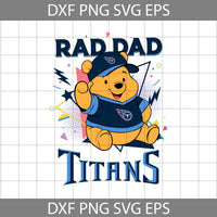 Bear Rad Dad Svg, Father's Day Svg, Football Svg, Cartoon Svg, Cricut File, Clipart, Svg, Png, Eps, Dxf