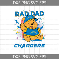 Bear Rad Dad Svg, Father's Day Svg, Football Svg, Cartoon Svg, Cricut File, Clipart, Svg, Png, Eps, Dxf