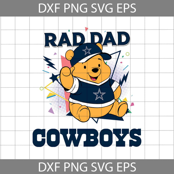Bear Rad Dad Svg, Father's Day Svg, Football Svg, Cartoon Svg, Cricut File, Clipart, Svg, Png, Eps, Dxf