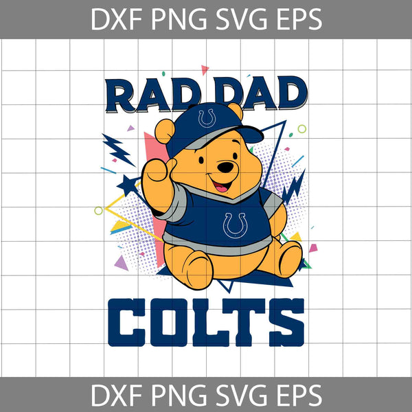 Bear Rad Dad Svg, Father's Day Svg, Football Svg, Cartoon Svg, Cricut File, Clipart, Svg, Png, Eps, Dxf