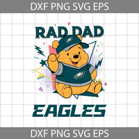 Bear Rad Dad Svg, Father's Day Svg, Football Svg, Cartoon Svg, Cricut File, Clipart, Svg, Png, Eps, Dxf