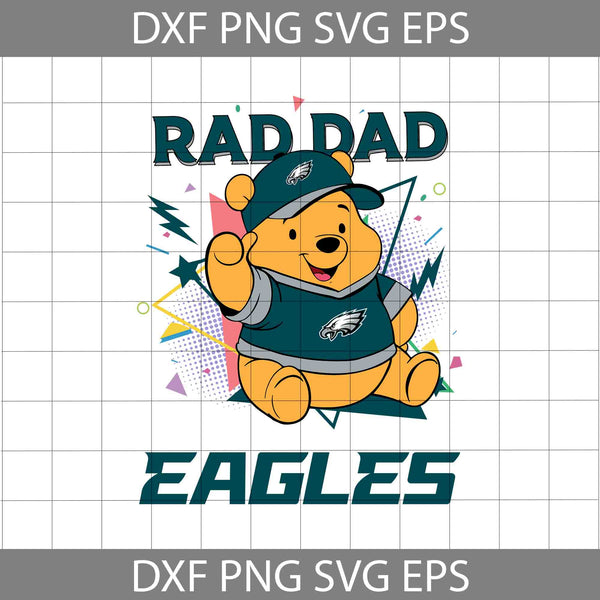 Bear Rad Dad Svg, Father's Day Svg, Football Svg, Cartoon Svg, Cricut File, Clipart, Svg, Png, Eps, Dxf