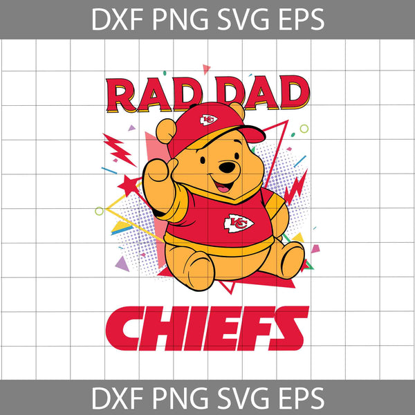 Bear Rad Dad Svg, Father's Day Svg, Football Svg, Cartoon Svg, Cricut File, Clipart, Svg, Png, Eps, Dxf