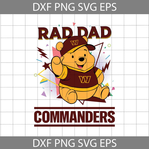 Bear Rad Dad Svg, Father's Day Svg, Football Svg, Cartoon Svg, Cricut File, Clipart, Svg, Png, Eps, Dxf