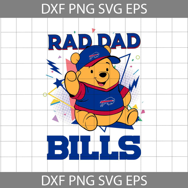 Bear Rad Dad Svg, Father's Day Svg, Football Svg, Cartoon Svg, Cricut File, Clipart, Svg, Png, Eps, Dxf