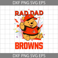 Bear Rad Dad Svg, Father's Day Svg, Football Svg, Cartoon Svg, Cricut File, Clipart, Svg, Png, Eps, Dxf