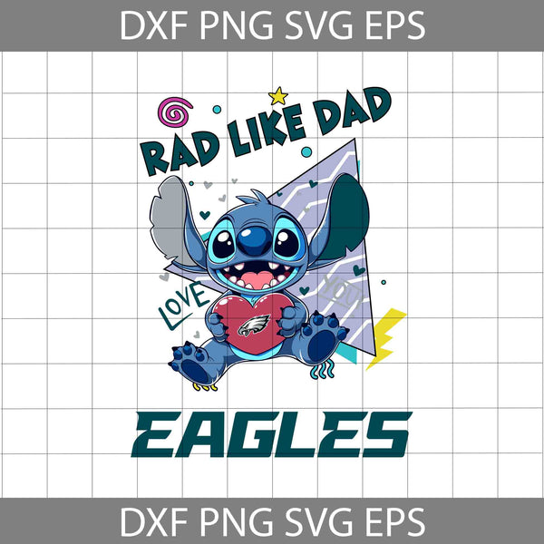 Love Rad Like Dad Svg, Father's Day Svg, Football Svg, Cartoon Svg, Cricut File, Clipart, Svg, Png, Eps, Dxf