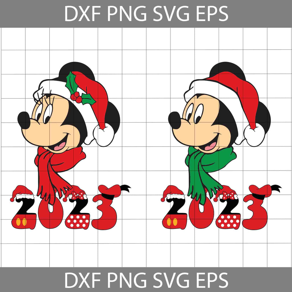 Santa Mickey Minnie Mouse Svg, Xmas Svg, Cartoon Svg, Merry Christmas ...