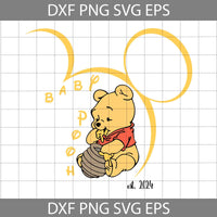 Baby Bear With Mouse Outline Svg, Baby Bear Svg, Cartoon Svg, Cricut File, Clipart, Svg, Png, Eps, Dxf