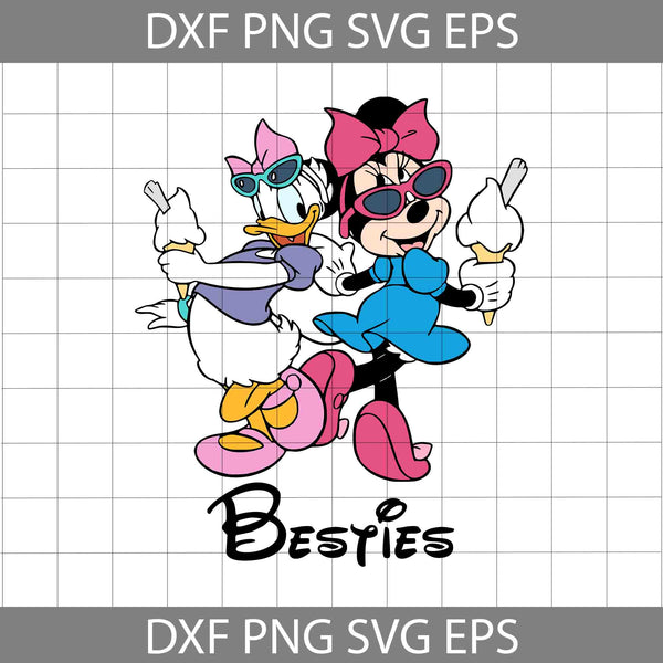 Besties Svg, Friendship Svg, Friend Vacation Svg, Mouse Svg, Duck Svg, Cartoon Svg, Cricut File, Clipart, Svg, Png, Eps, Dxf