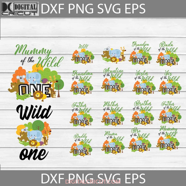 Birthday Family Png Bundle Wild One Sublimation Zoo Animal Jungle Safari Animals Digital Image