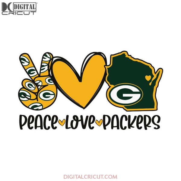 Peace Love Packers Svg, Sublimation Design, Peace Love Green Bay Svg, Greenbay Packers Svg, Team Packers, NFL Svg, Cricut File, Clipart
