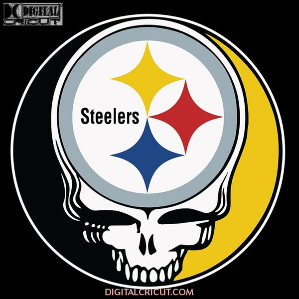 Pittsburgh Steelers Svg, Skull Svg, NFL Svg, Football Svg, Cricut File, Clipart, Silhouette, Love Football Svg, Png, Eps, Dxf