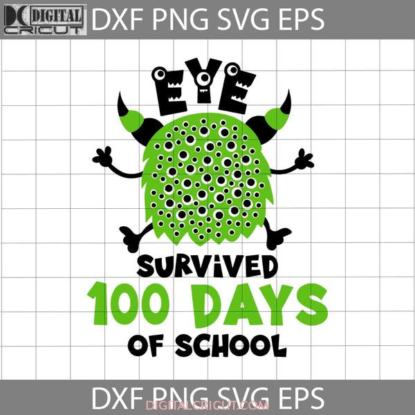 Eye Survived 100 Days Of School Svg Eyes Funny Back To Cricut File Clipart Png Eps Dxf