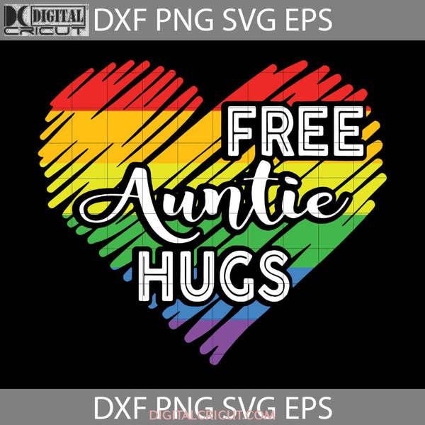 Free Auntie Hug Svg Lgbt Rainbow Heart Cricut File Clipart Png Eps Dxf