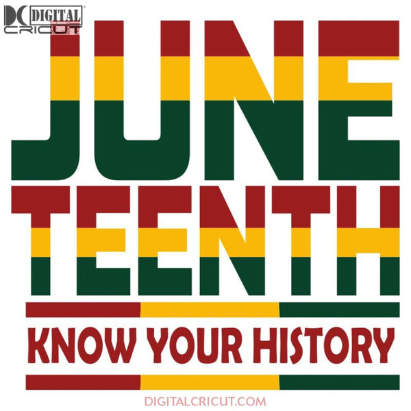 Juneteenth African Colors Know Your History Svg Dxf Cricut Cut File For Silhouette Or Design Space