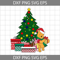 Bear Christmas Svg, Hat And Tree Christmas Svg, Cartoon Svg, Christmas Svg, Cricut File, Clipart, Svg, Png, Eps, Dxf