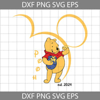 Bear With Mouse Outline Svg, Bear Svg, Cartoon Svg, Cricut File, Clipart, Svg, Png, Eps, Dxf