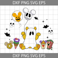 Drink And Food Halloween Svg, Halloween Snack Svg, Bear Halloween Svg, Bear Ghost Svg, Halloween Day Svg, Cartoon Svg, Halloween Svg, Cricut File, Clipart, Svg, Png, Eps, Dxf