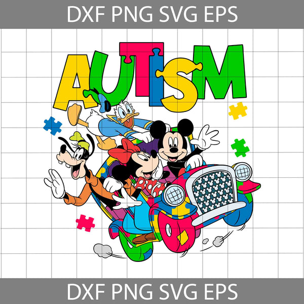 Autism Truck Friends Svg, Mouse Svg, Mouse Autism Svg, Cartoon Svg, Autism Svg, Cricut File, Clipart, Svg, Png, Eps, Dxf